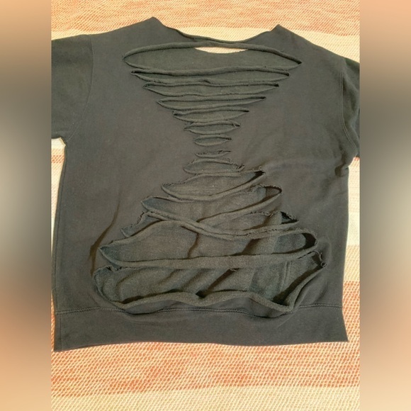 The Shape Of My Heart More Self Drive Distressed Slashed Sweatshirt - Picture 6 of 6